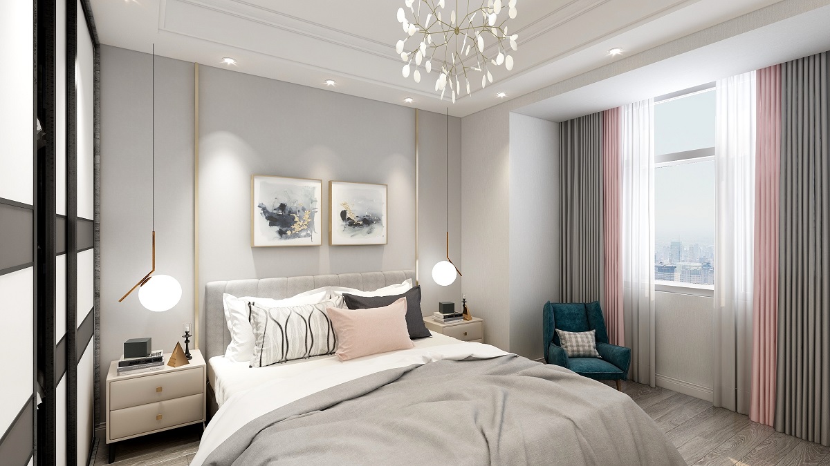 龍湖九里晴川-現(xiàn)代簡約-臥室設計效果圖